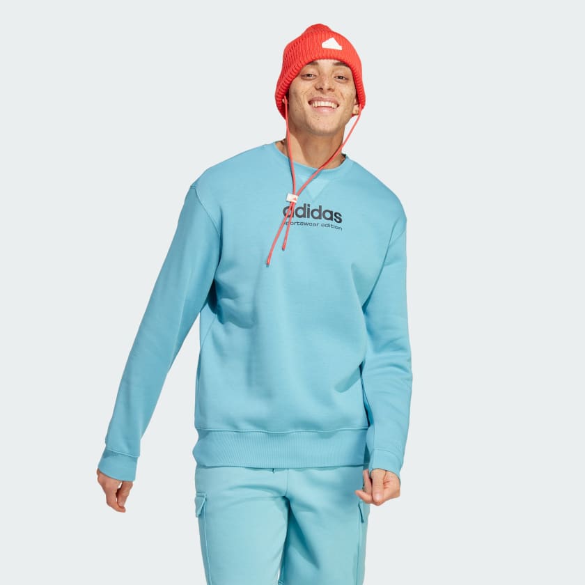 adidas Buzo Estampado ALL SZN Tela Fleece Azul adidas Argentina