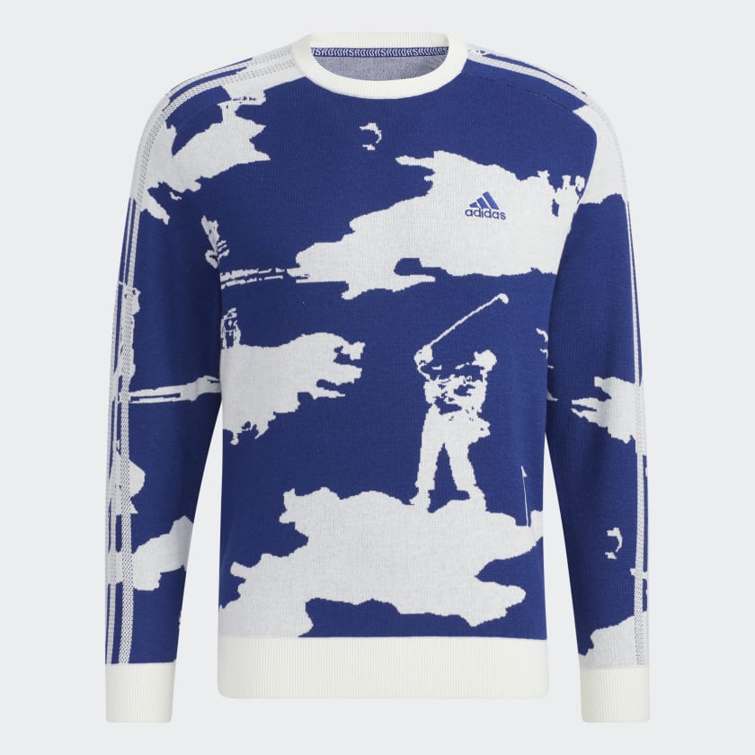 adidas Long Sleeve Crewneck Graphic Sweater Blue adidas Malaysia