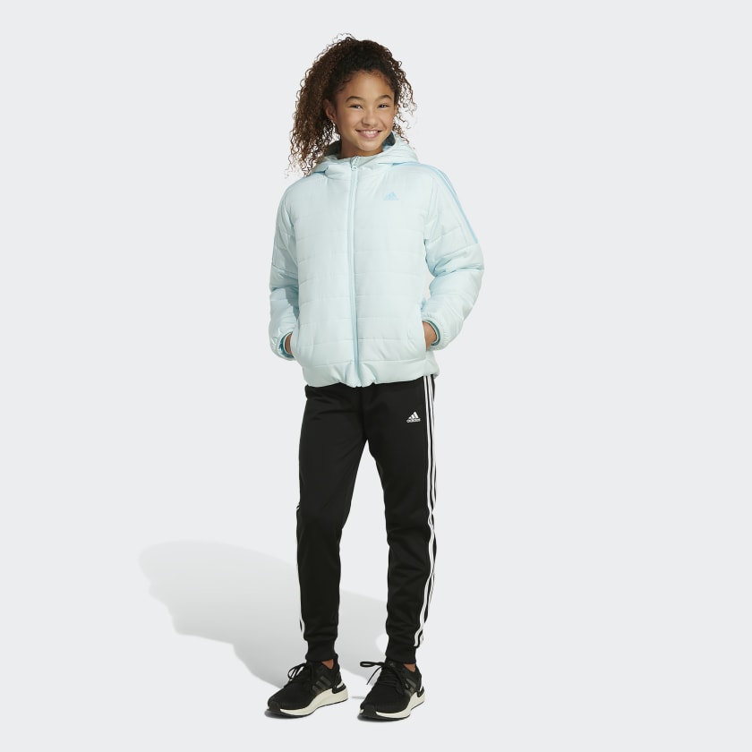 adidas Cozy 3-Stripes Puffer Jacket - Blue | Kids\' Training | adidas US