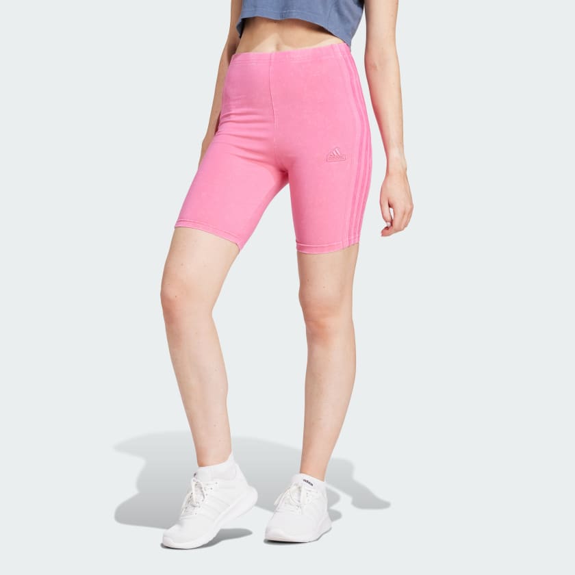 adidas ALL SZN 3 Stripes Garment Wash Bike Shorts Pink adidas Philippines