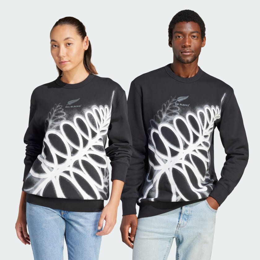 adidas All Blacks Rugby Long Sleeve Lifestyle Sweatshirt Gender Neutral Black adidas New Zealand