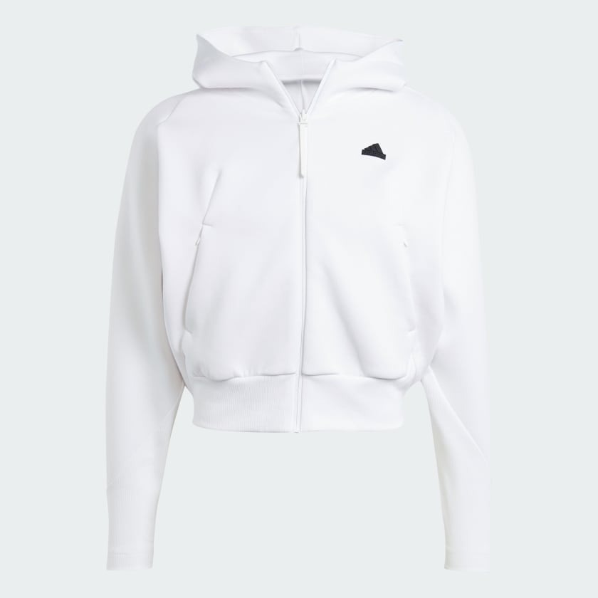 adidas Z.N.E. Full-Zip Hoodie - White | Free Shipping with