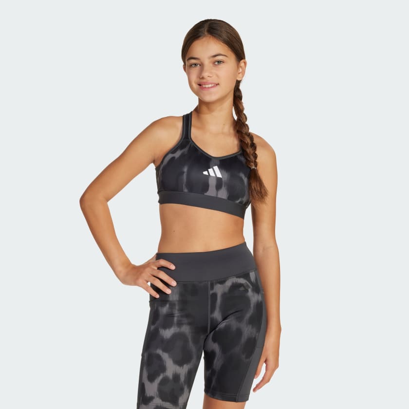 adidas All Sports Animal Print Sports Bra Kids Grey adidas Belgium