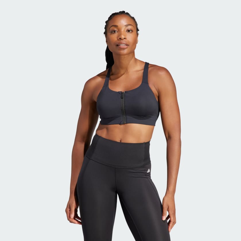 adidas TLRD Impact Luxe High-Support Zip Bra - Black | adidas Canada