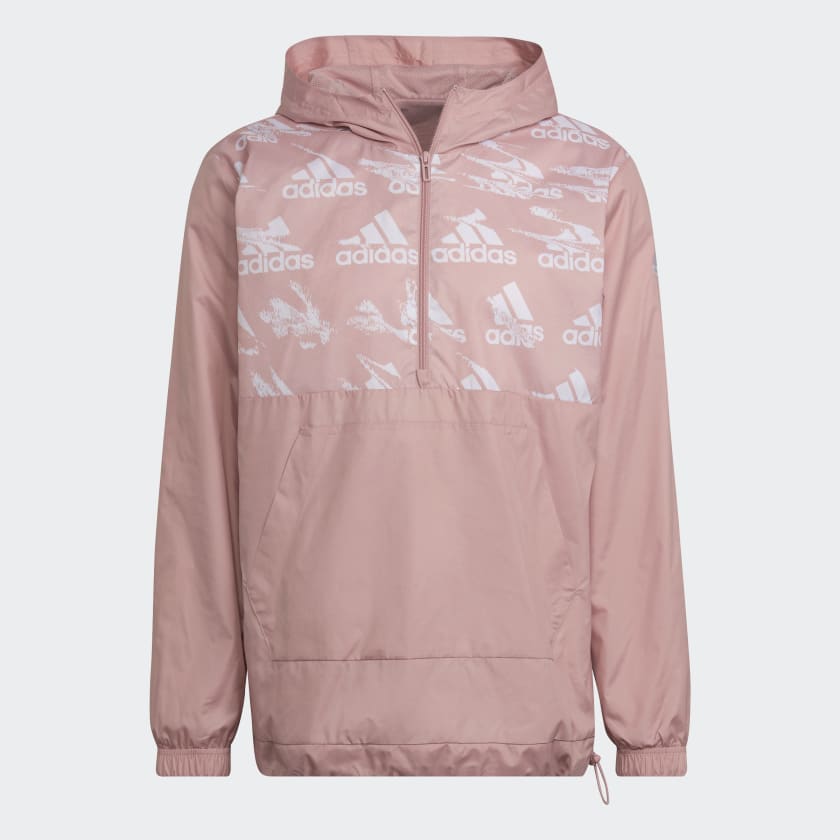 Jaqueta Corta Vento Malha Essentials Brandlove Rosa adidas adidas Brasil