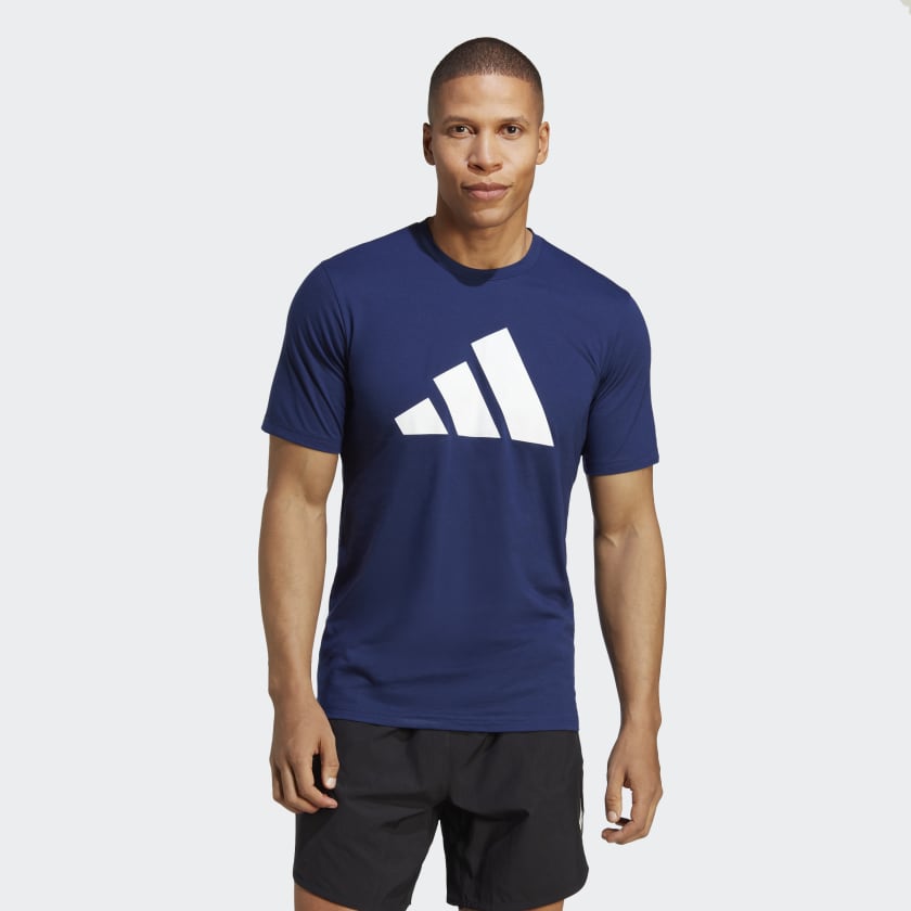 adidas Train Essentials Feelready Logo Training Tee - Blue | Men's Training  | adidas US