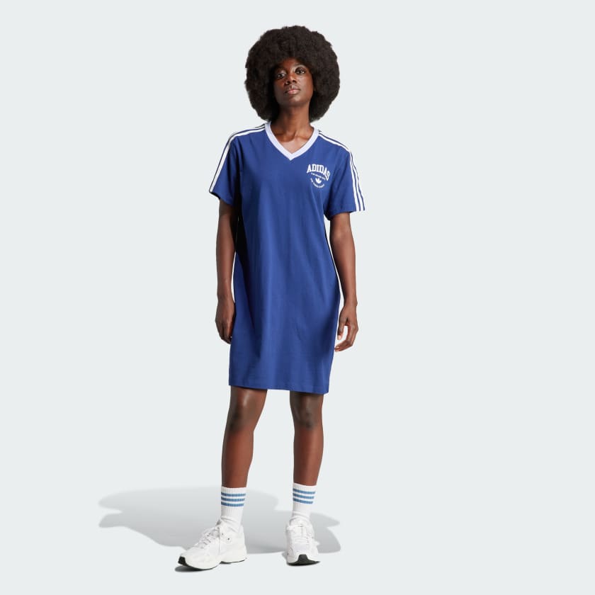 adidas VRCT Graphic Tee Dress Blue adidas Thailand