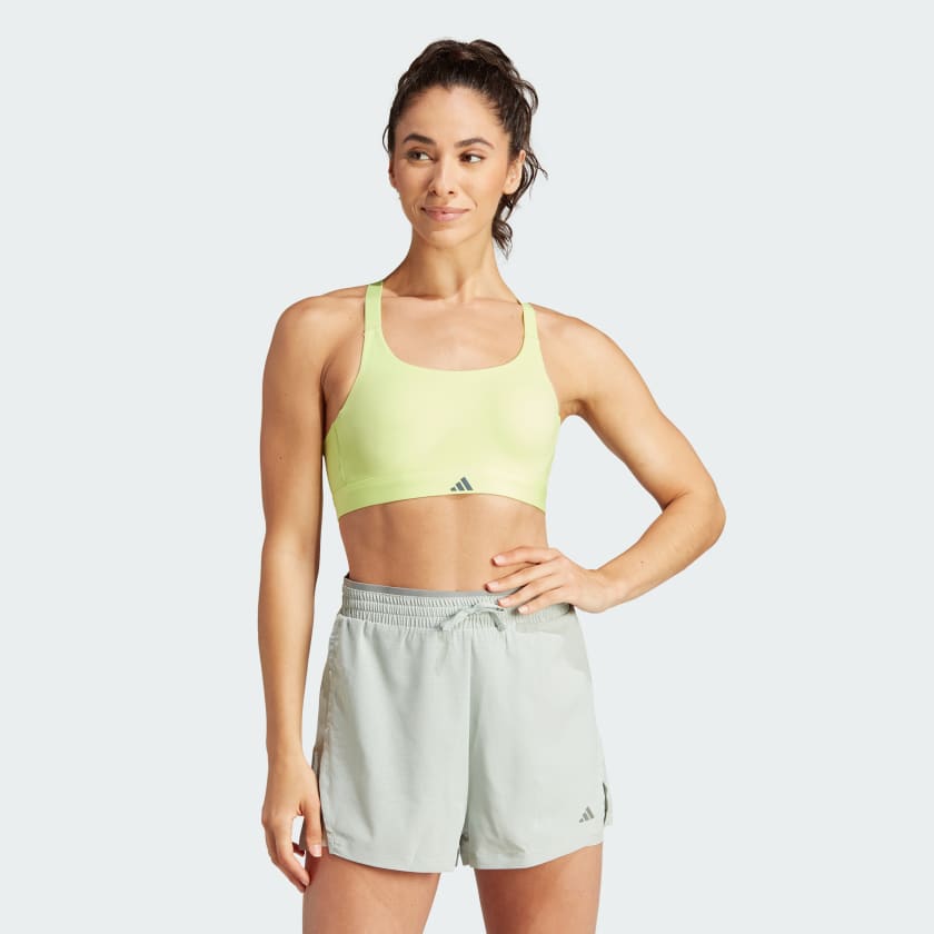 adidas Tailored Impact Luxe Training High-Support Bra - Green | adidas  Singapore
