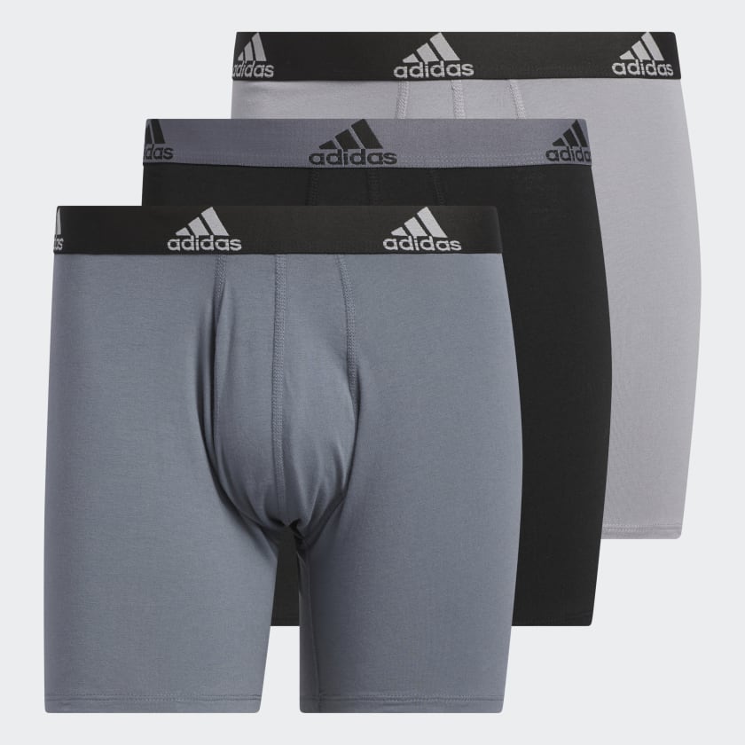 Drástico Corchete Esencialmente adidas Stretch Cotton Boxer Briefs 3 Pairs - Grey | Men's Training | adidas  US
