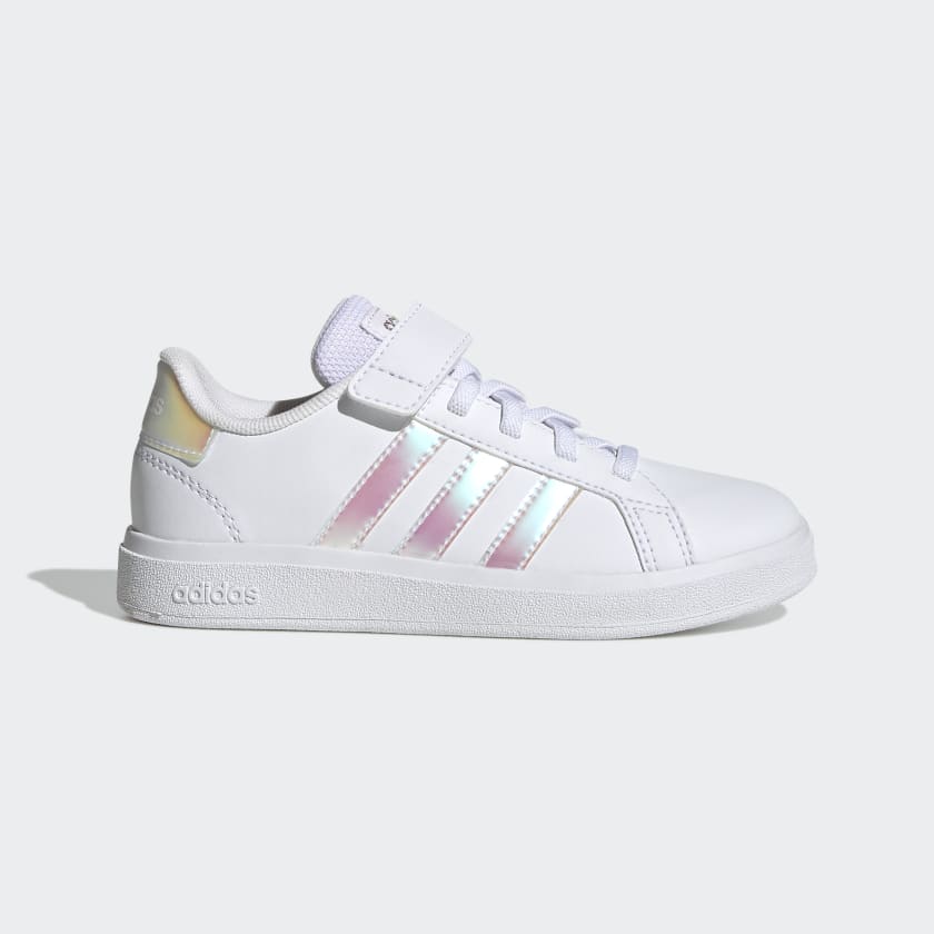 Adidas Grand Court Lifestyle Tennis Lace-Up Youth's Shoes (Clear Pink/Bliss  Pink)