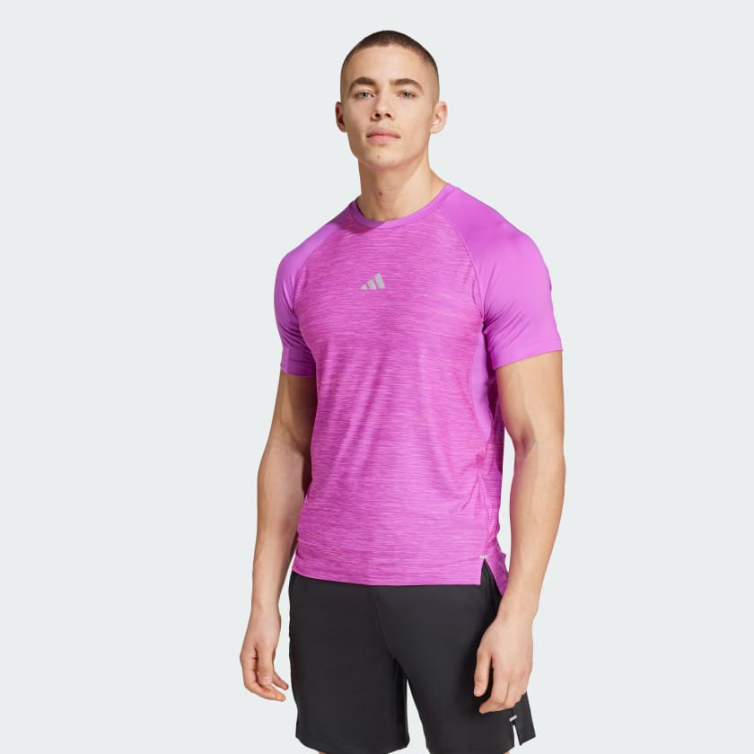 adidas Gym Training 3 Stripes T shirt Paars adidas Officiele Shop