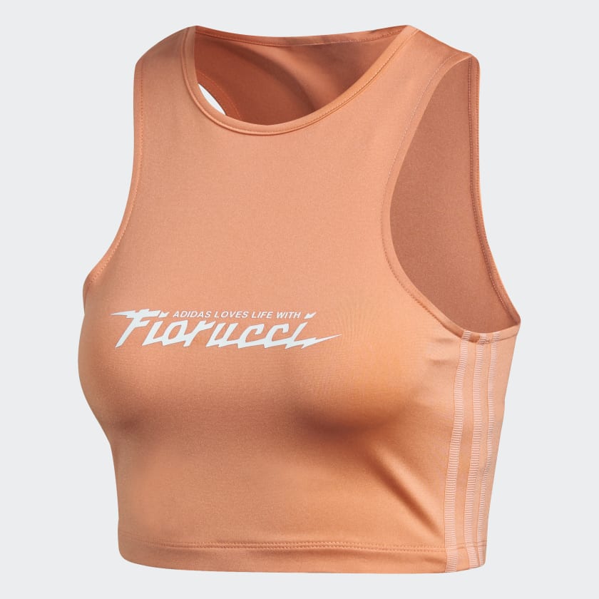 Adidas crop top orange online