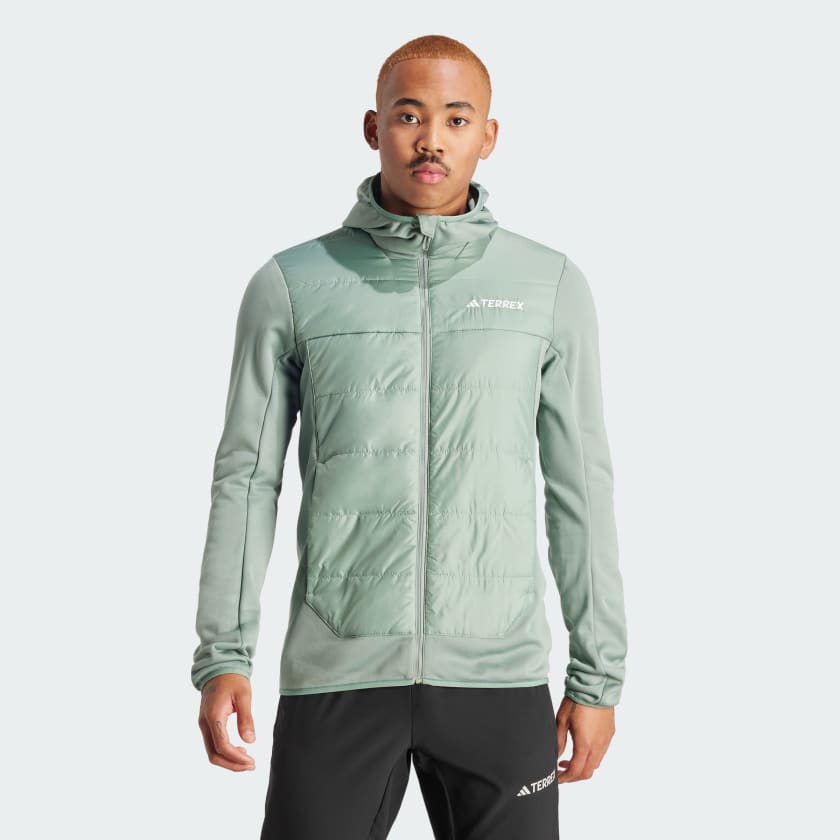 adidas Terrex Multi Hybrid Insulated Hooded Jacket - Green, Men's Hiking