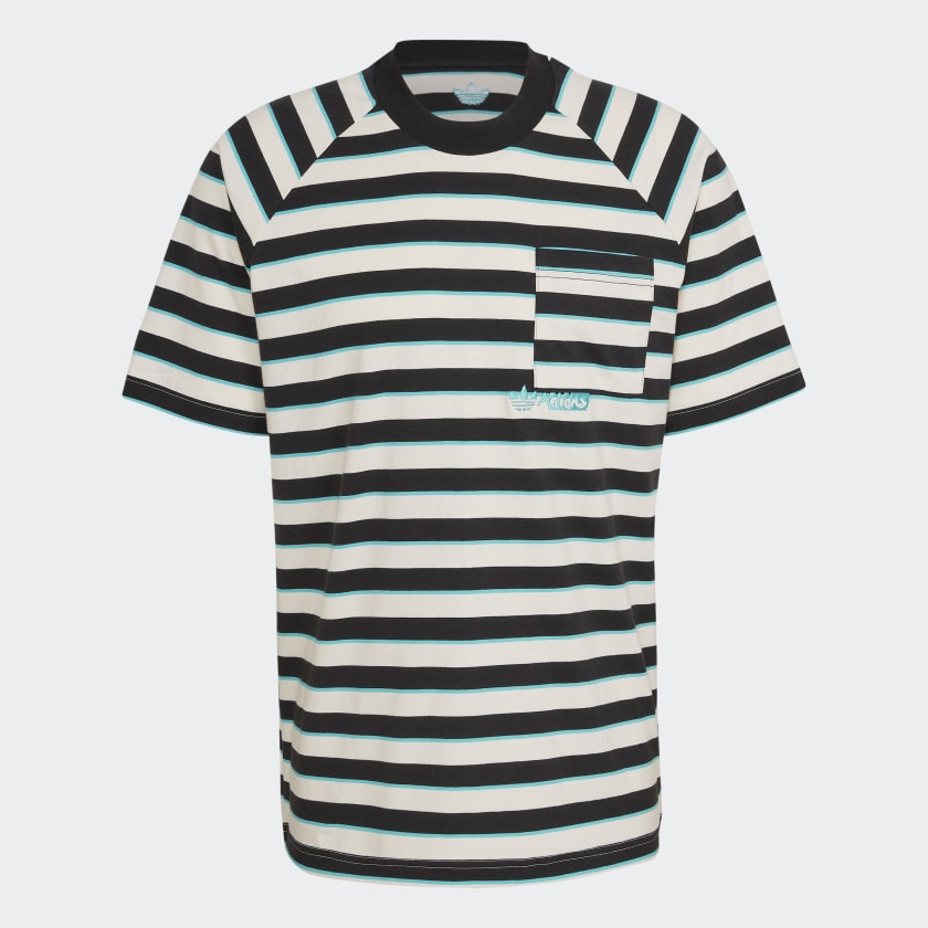 Polo a Rayas con Bolsillo Negro adidas adidas Peru