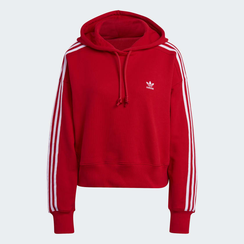 Red adidas hotsell crop hoodie