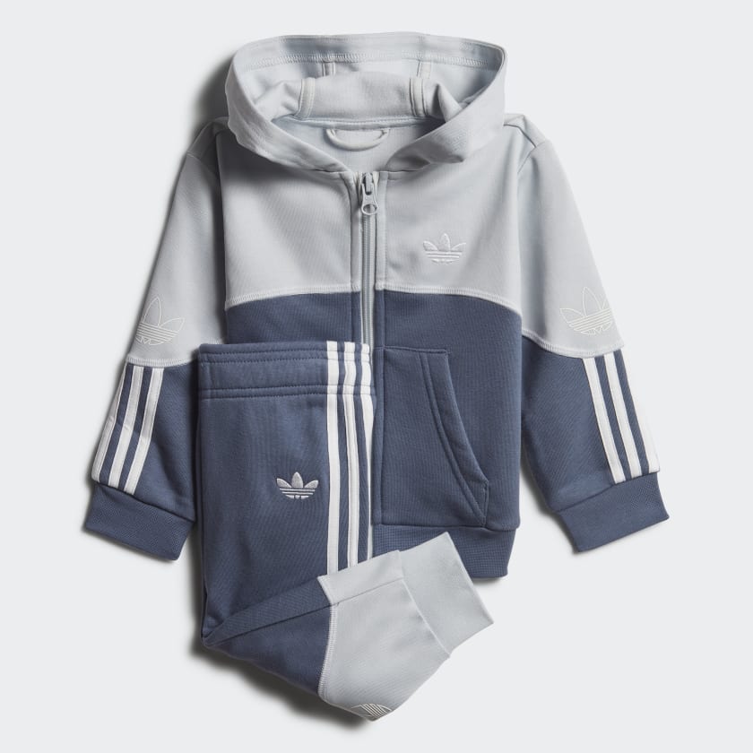 adidas Outline Hoodie Set Grey adidas New Zealand
