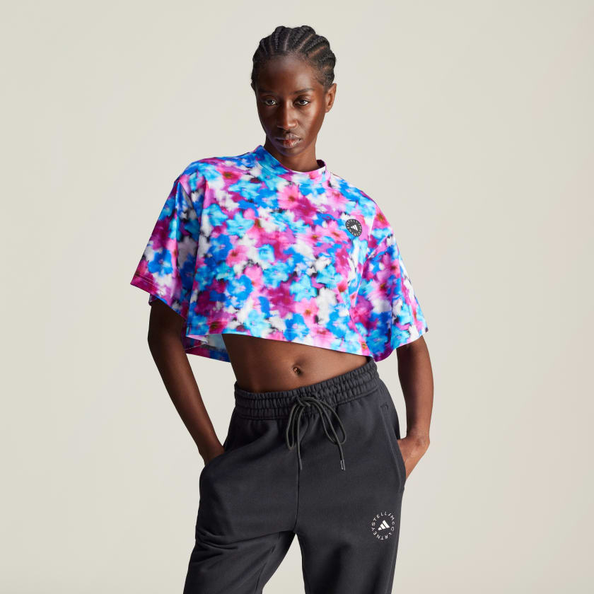 adidas by Stella McCartney Printed Crop Tee Turquoise adidas Thailand