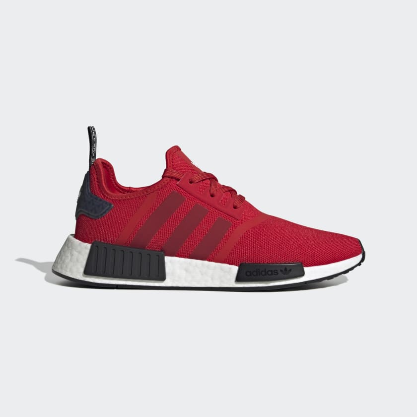 adidas Originals NMD R1 trainers in white with red and blue tab
