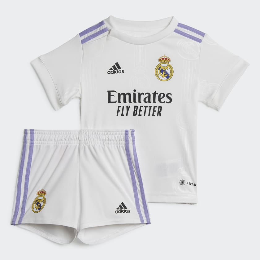 Conjunto para bebés Uniforme Local Real Madrid Condivo 22 - Blanco | adidas Colombia