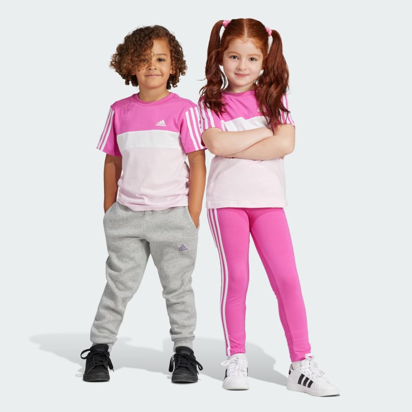 adidas Tiberio 3-Streifen Colorblock Cotton Kids T-Shirt - Rosa | adidas  Switzerland