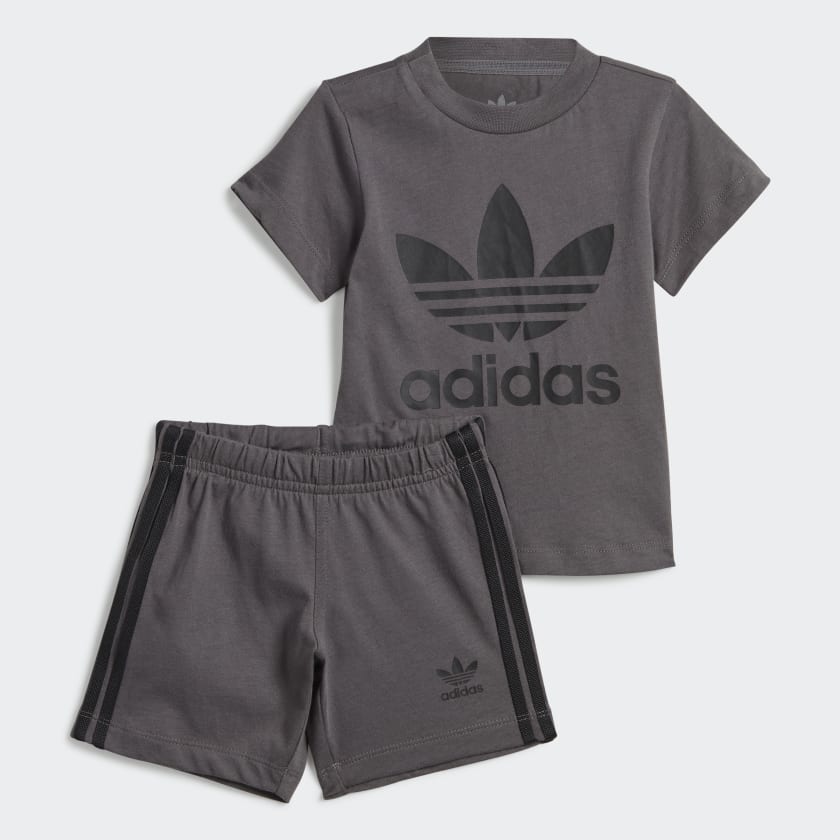 adidas Adicolor Trefoil Shorts Tee Set - Grey | Kids' Lifestyle | adidas US