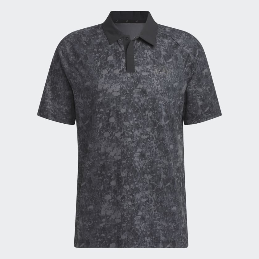 adidas Mesh Ultimate365 Tour Print Golf Polo Shirt - Black