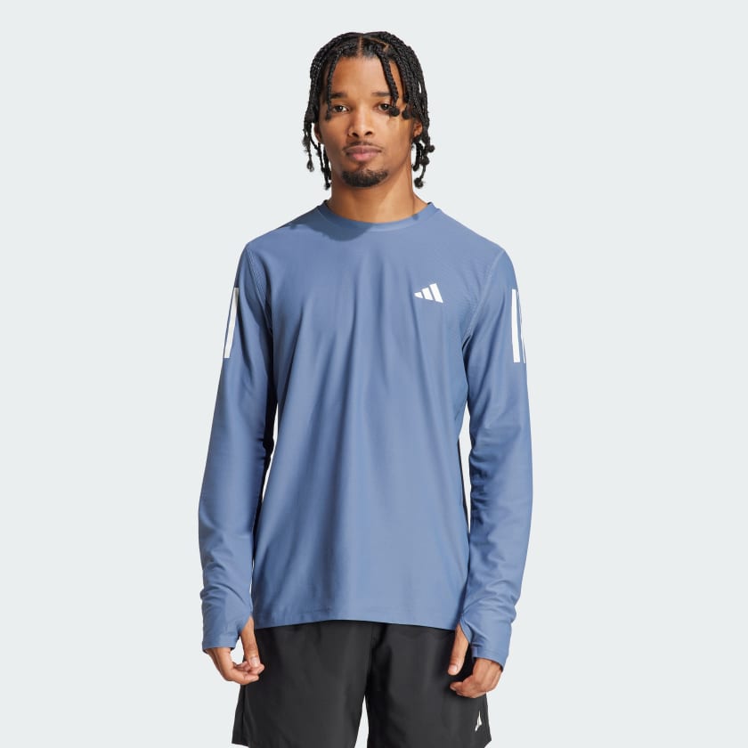 adidas Playera Own The Run Manga Larga Azul adidas Mexico