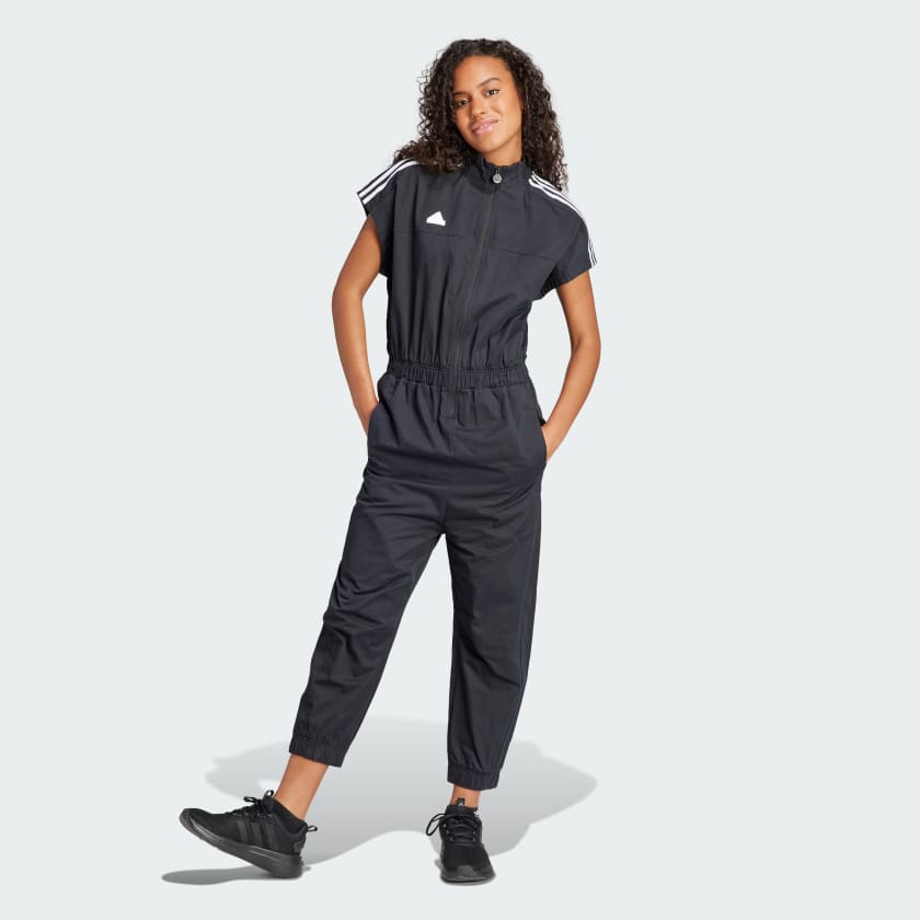 adidas Tiro Woven Loose Jumpsuit - Black | Women's Lifestyle | adidas US