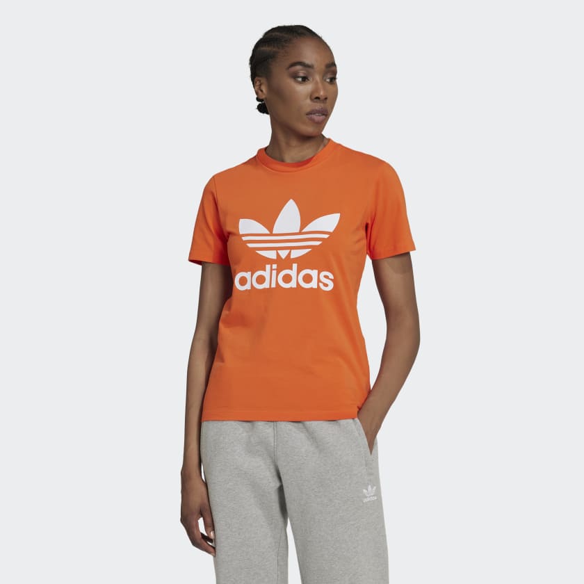 Classics Trefoil | | Orange - Adicolor Tee Lifestyle adidas adidas Women\'s US