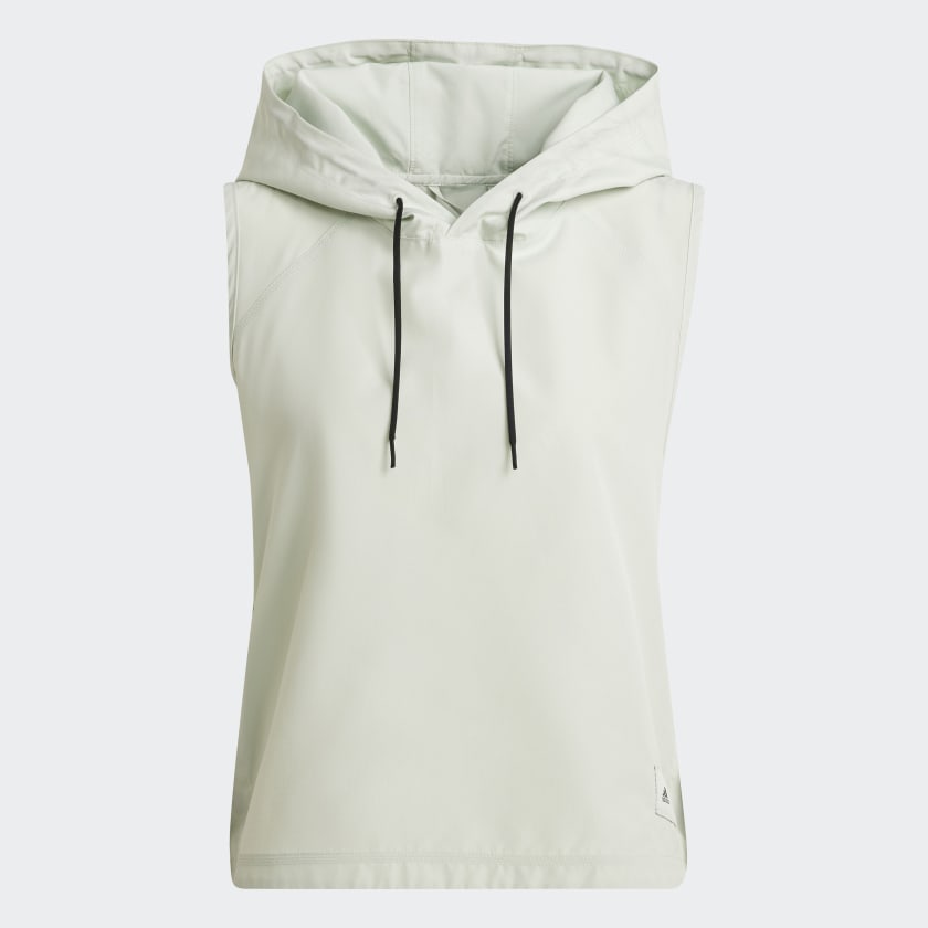 Polera sin manga con capucha top