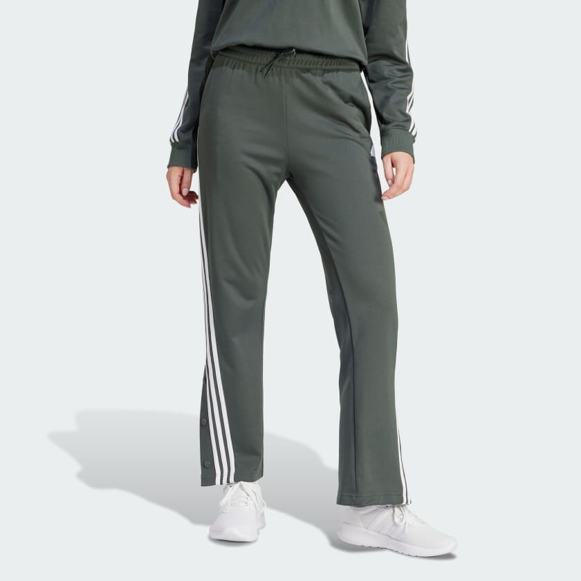 adidas Iconic Wrapping 3-Stripes Snap Track Pants - Grey | Women's ...