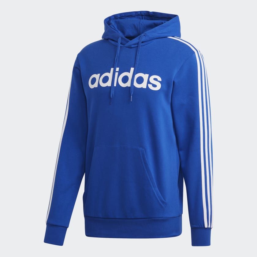 adidas Essentials 3 Stripes Pullover Hoodie Blue adidas New Zealand