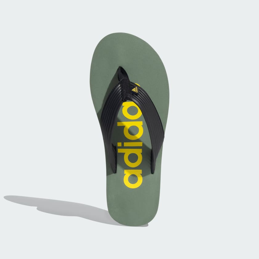 Adidas green shop flip flops