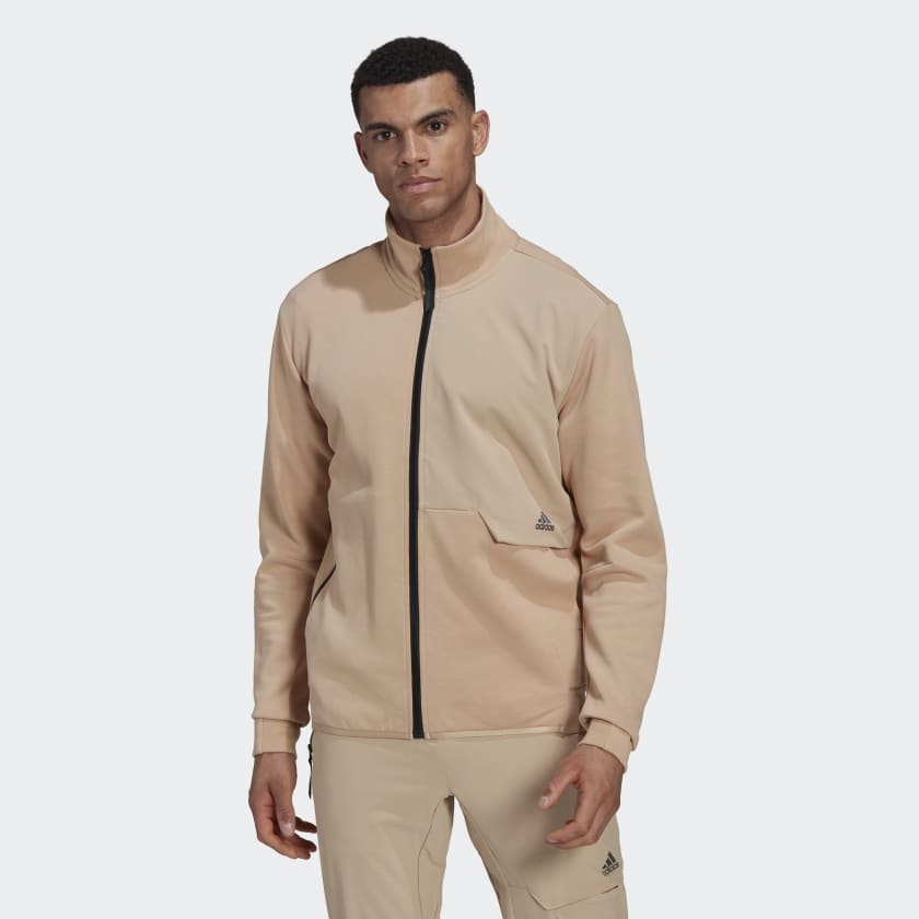 Khaki adidas track top discount