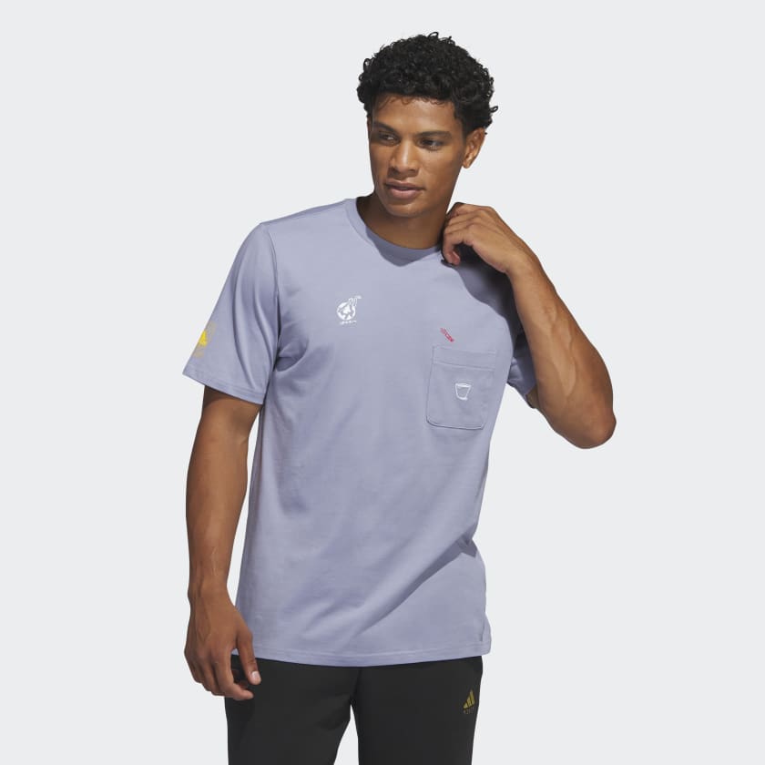 Camiseta Estampada Pocket Change Through Sports - Roxo adidas