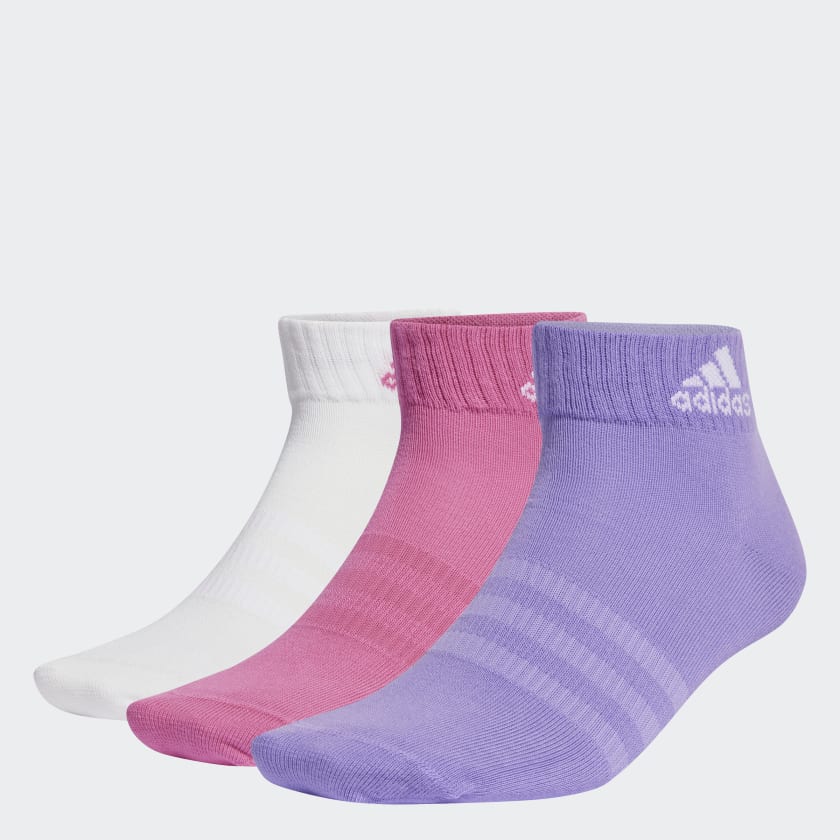 Meias Finas Leves 3 Pares Rosa adidas adidas Brasil