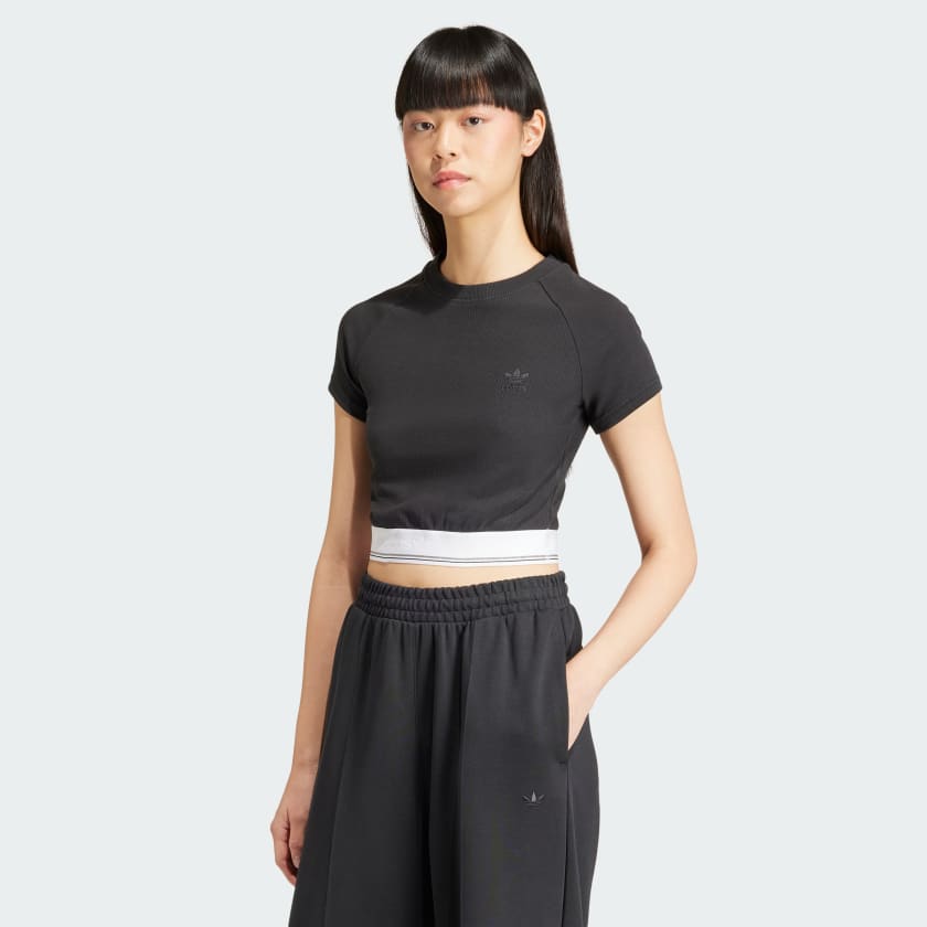 Adidas tape crop shop top