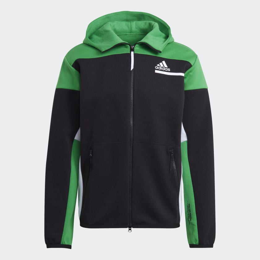 Adidas black and green hoodie on sale