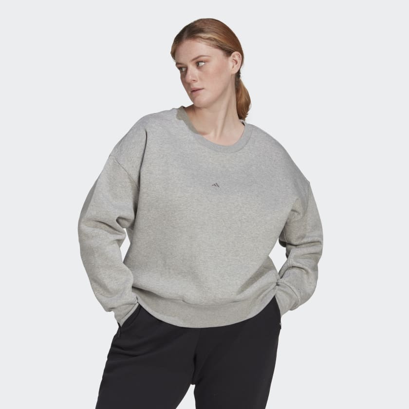 adidas ALL SZN Fleece Sweatshirt (Plus adidas Size) Women\'s | - Grey | Lifestyle US