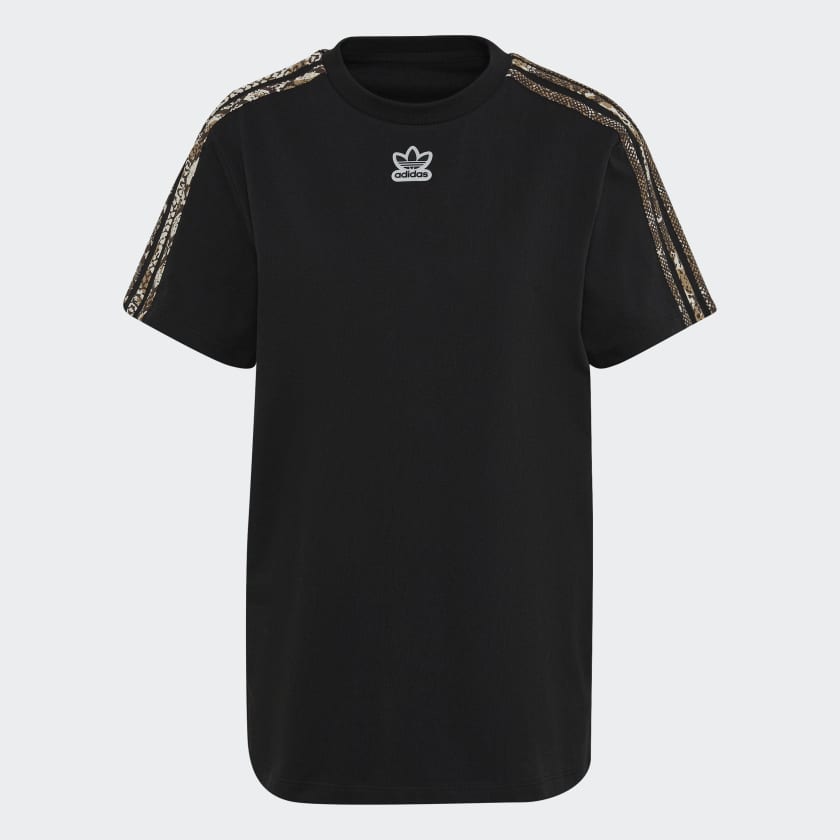 ■adidas■ Snake Baby Tee Black JI8408 CLOTHING - Snakeskin 3-Stripes Baby Tee - Black | adidas Oman