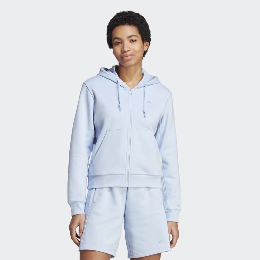 adidas ALL SZN Fleece Full-Zip Hoodie - Blue | Free Shipping with ...
