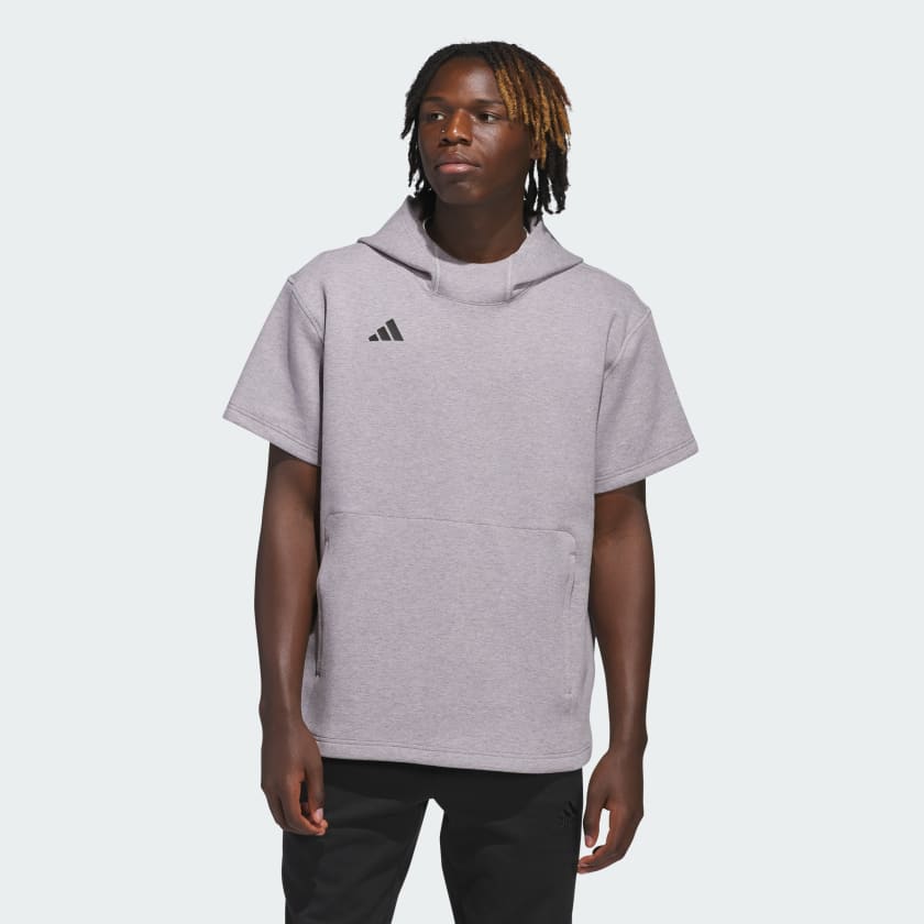 Grey short sleeve hoodie store