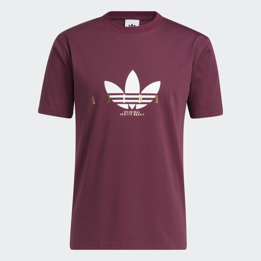 adidas Trefoil Script Tee Burgundy Free Shipping with adiClub adidas US