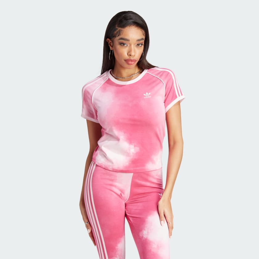 llamada Burlas Empresario adidas Color Fade 3-Stripes Tee - Pink | Women's Lifestyle | adidas US