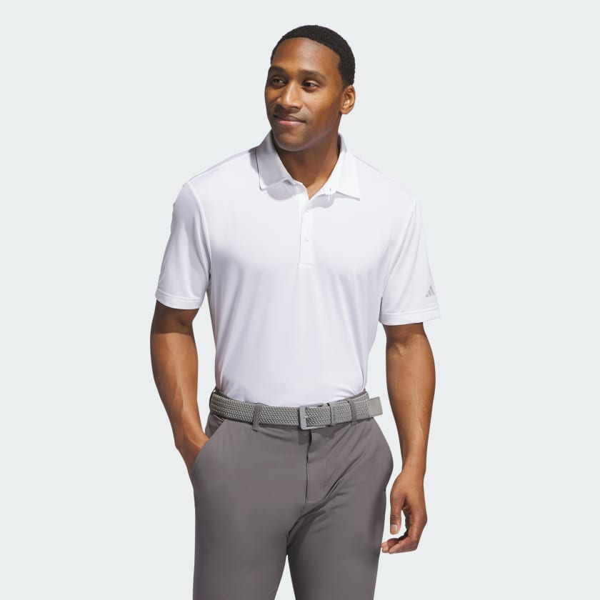 adidas Men s Golf Ultimate365 Solid Polo Shirt White Free Shipping with adiClub adidas US
