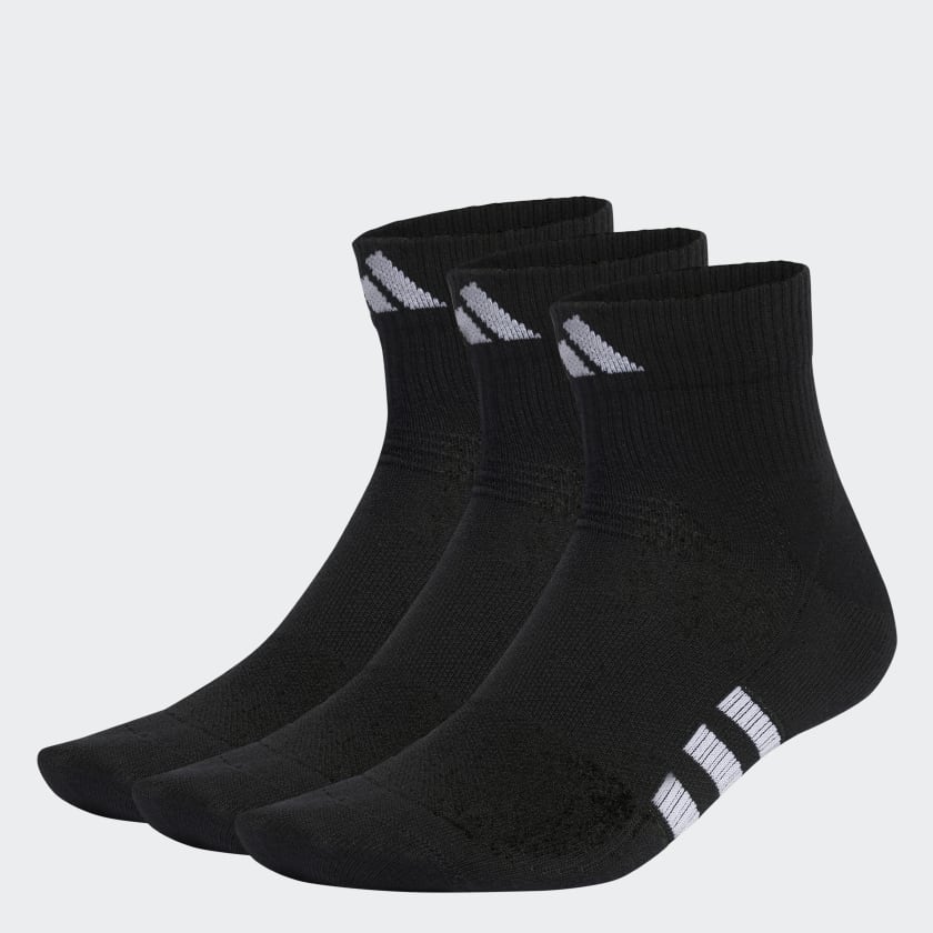 adidas Performance Light Mid-Cut Training Socks 3 Pairs - Black ...