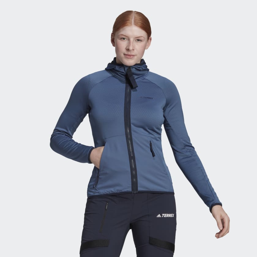 adidas TERREX Tech Fleece Hooded Hiking - Blue | Women's Hiking | adidas US