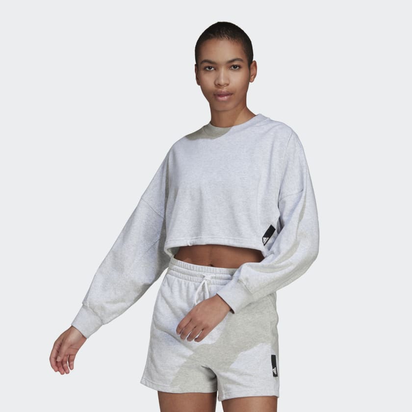 Felpa adidas Sportswear Studio Lounge Summer Crew Grigio adidas adidas Italia