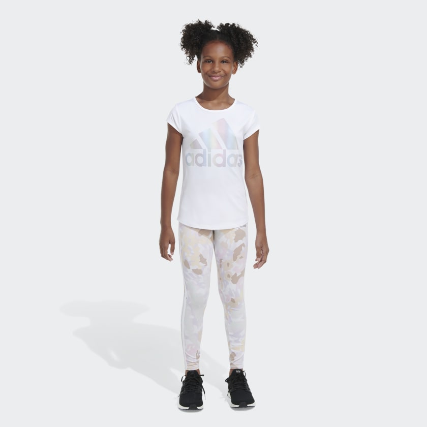adidas All Over Print 7 8 Cotton Tight White Kids Lifestyle