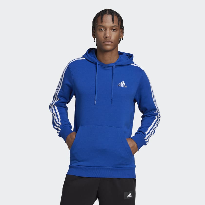 Moletom Capuz Essentials 3 Stripes Azul adidas adidas Brasil